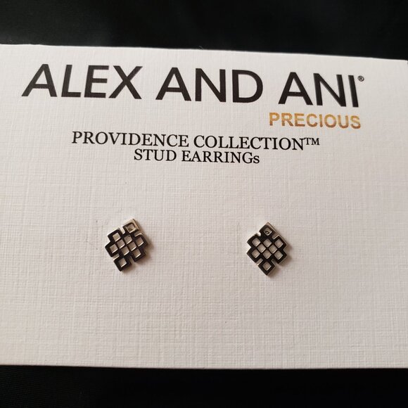 ☮️ NEW Alex and Ani Endless Knot Earrings Providence Life's Journey Wisdom Comp… - Picture 2 of 6